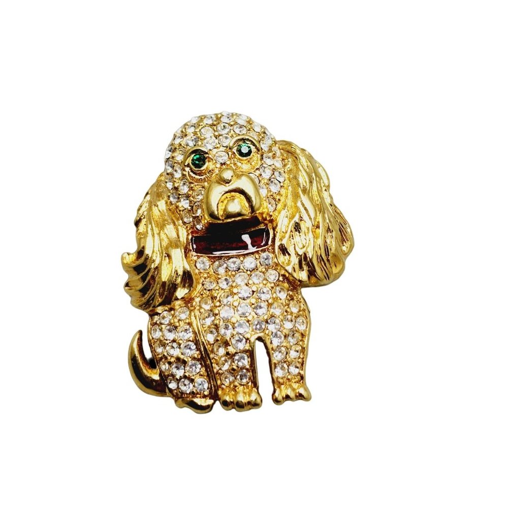 Vintage Signed KJL (Kenneth Jay Lane) Rhinestone Figural Brooch (A1410)